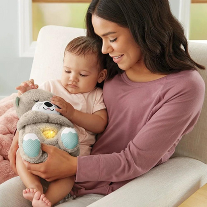 Baby Breathe Bear beruhigt Baby Otter Plüschspielzeug Kinder beruhigende Musik Schlafbegleiter Sound- und Lichtstoffpuppe Spielzeuggeschenke