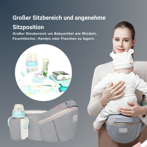 Ergonomische Babytrage mit Hüftsitz, 360° Positionen, Weich und Atmungsaktiv, Alle Jahreszeiten, Neugeborene und Kleinkinder, Für sorgenfreie Mobilität und Komfort