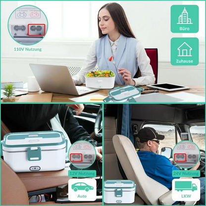 Elektrische Lunchbox 80W Speisewärmer Heizung Lunchboxen für Erwachsene für Auto/LKW Tragbare Speiseerwärmer 1,8L Behälter