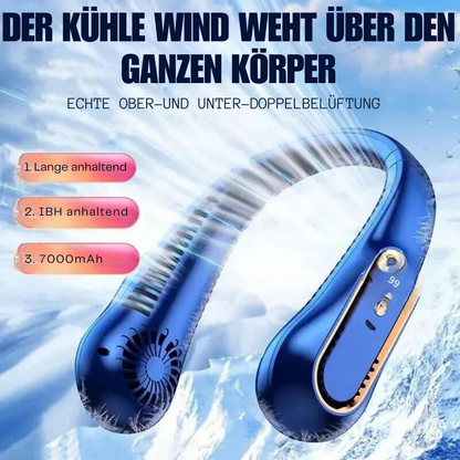 Nackenlüfter ohne Rotorblätter Mini Ultralange Lebensdauer Tragbarer Fauler Lautloser Lüfter USB-Aufladung Studentensport Büro Digitalanzeige Leistung 5 Stufen