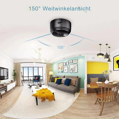 Mini Kamera 1080P Full HD WLAN: Kompakte, Akku-betriebene Überwachungskamera für Zuhause & Büro mit Live-Übertragung und Bewegungsmelder