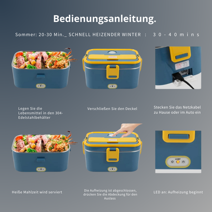 Elektrische Lunchbox 80W Speisewärmer Heizung Lunchboxen für Erwachsene für Auto/LKW Tragbare Speiseerwärmer 1,8L Behälter