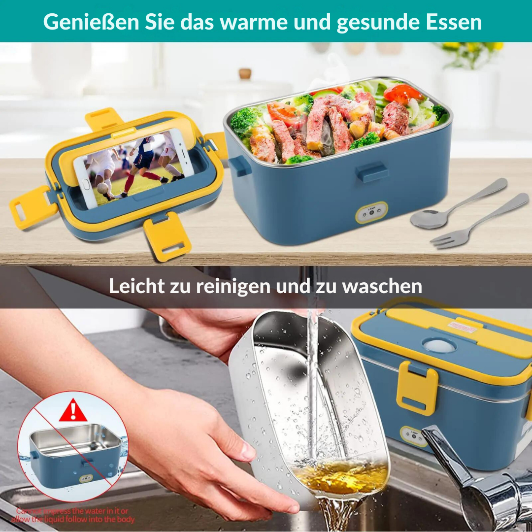 Elektrische Lunchbox 80W Speisewärmer Heizung Lunchboxen für Erwachsene für Auto/LKW Tragbare Speiseerwärmer 1,8L Behälter