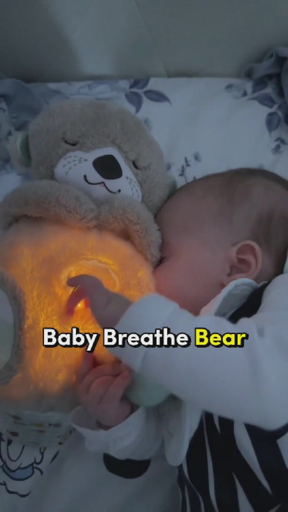 Baby Breathe Bear beruhigt Baby Otter Plüschspielzeug Kinder beruhigende Musik Schlafbegleiter Sound- und Lichtstoffpuppe Spielzeuggeschenke