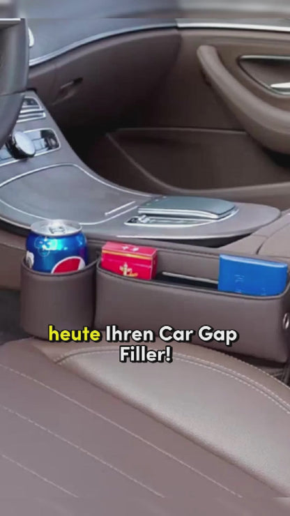 Autositz-Lückenfüller Organizer, Autositz-Gap-Organizer Aufbewahrungsbox mit Kabelloch, Ledermaterial, universelle Aufbewahrungsbox für den Fahrersitz